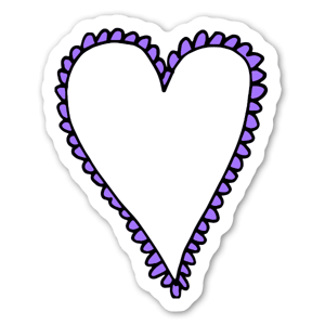 A cute purple heart as a sticker 