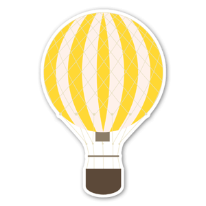 Yellow hot air balloon stickers