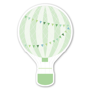 Pastel green hot air balloon stickers