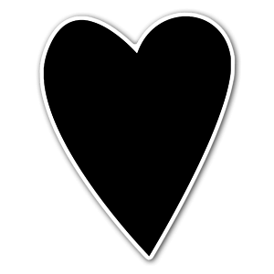 Customize this black heart by adding a name or date on this sticker