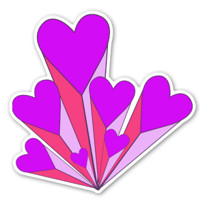 Super cute sticker with some pink shooting hearts coming at you! 