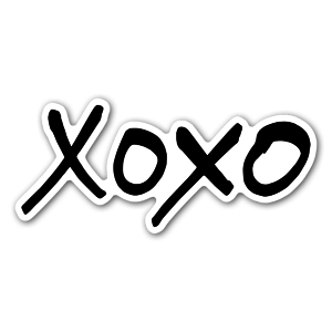 Hand written classic xoxo sticker for all the lovers out there