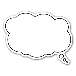 A thinking bubble as a custom sticker to put your own text in 