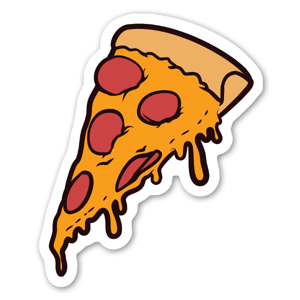 Do you like pepperoni Pizza with a lot of cheese, huh? Amazing pizza stickers