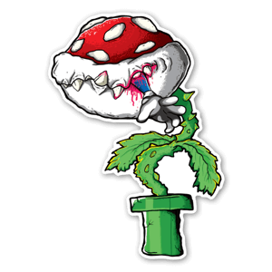 A eating flower from Super Mario - Sticker