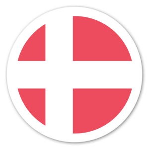 Round Danish flag sticker by EmojiOne