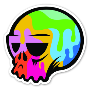 A beautiful rainbow skull