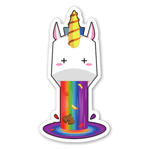 Rare rainbow vomiting unicorn.