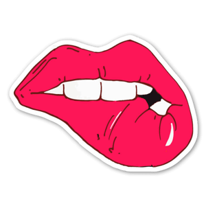 Biting sexy red hot lips - sticker