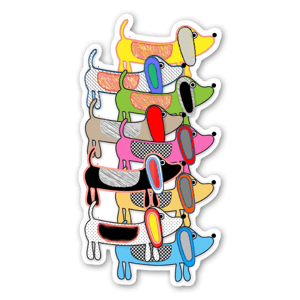 Puppy, Puppy, Puppy, Puppy, Puppy everywhere - sticker