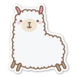 A fluffy and cute cartoon llama.