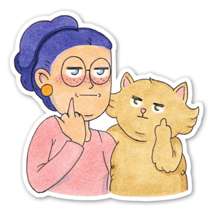 This is me and my cat - sticker