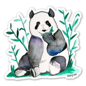 Panda eating bamboo sticker