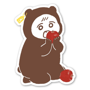 A Bear eating apples - Stickers