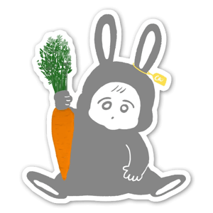 A Rabbit with a carrot - Stickers