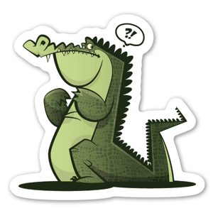 Confusedgreen  Lil' Gator sticker