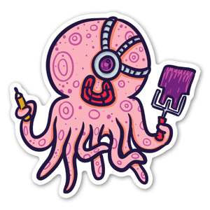 An octopus doing home decoration sticker