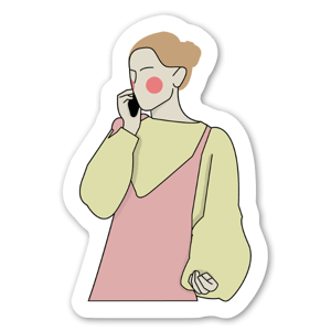 Lady on the phone sticker.