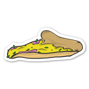 Melty cheesy Pizza Slice sticker.