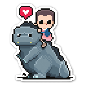 King Kaiju and Eleven in 8-bit