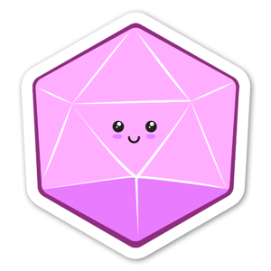 D20 Kawaii DnD sticker