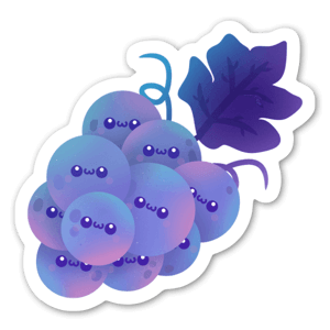 Cute grapes in a little family