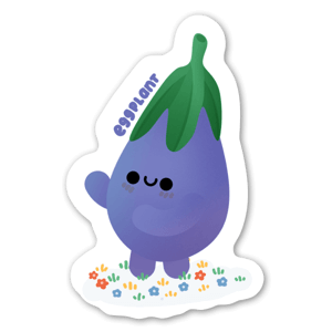 Cute baby eggplant