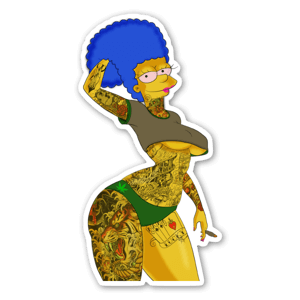 Custom design of Marge simpsons fully tattooed