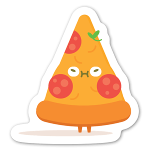 A slice of pizza, with hella attitude.