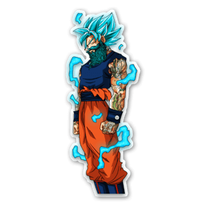 Bearded and tattooed God Mode Goku