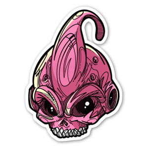 Kid Buu (DragonBall Z), skull version, designed by Matt Ketmo

