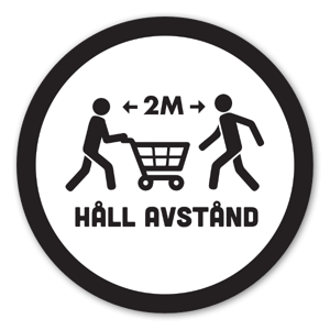 Keep a distance. Decal for shops, invitation to keep 2m distance