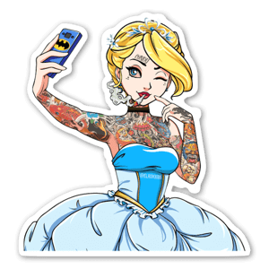 Cinderella is inked up and selfie ready