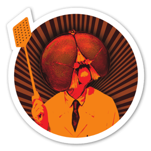 Fly head sticker