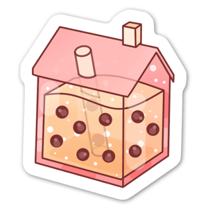 Boba tea house sticker