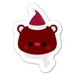 Christmas Bear with scarf - sticker