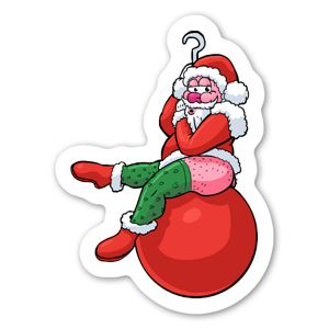 Introducing our Naughty Santa on a Wrecking Ball Sticker – a cheeky, festive delight that brings a playful twist to the holiday season. This sticker isn't just about adorning your space; it's about injecting a dose of humor and merriment into every moment.