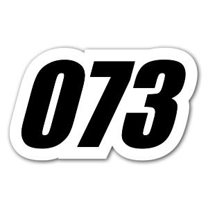 Number 073 as a sticker for racing 