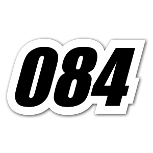 Number 084 as racing sticker 