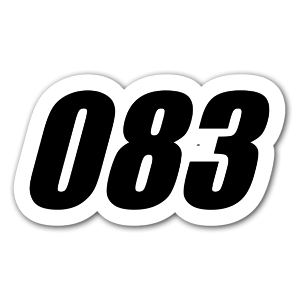 Number 083 as a racing sticker 