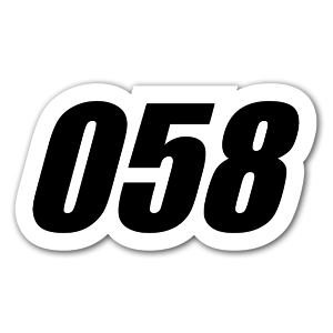 Racing number 058 