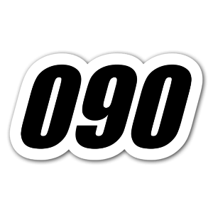 Racing stickers with number 090