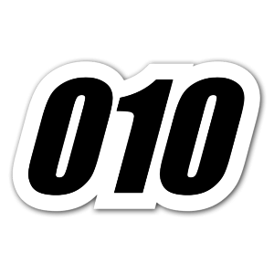 The perfect sticker with the number 010 for a race 