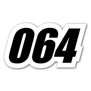 064 number as a racing sticker 