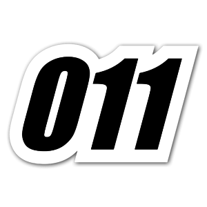 The perfect sticker with the number 011 for a race 