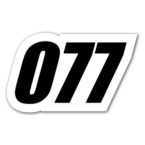 077 sticker that you can put on your car that you´ll use for a race! 