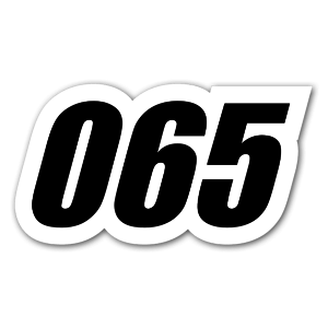 065 sticker that you can put on your car that you´ll use for a race! 