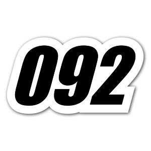 A 092 sticker to put on your car or to use for a race! 