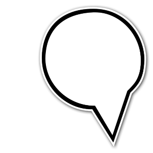 Our round speech bubble! Customize this by adding a text to it