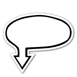 Speech bubble with an arrow as a sticker 